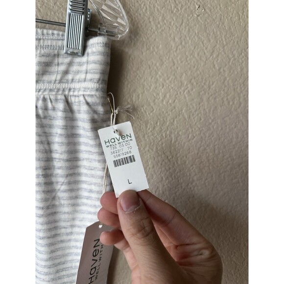 Haven Well Within Pajama Pants Gray Striped Women’s Large Organic Cotton NWT - Picture 3 of 7